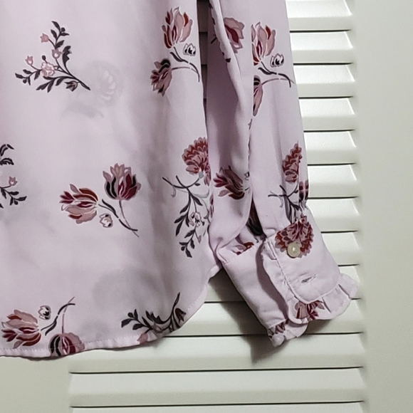 Loft Womans Purple Floral Blouse - Picture 5 of 9